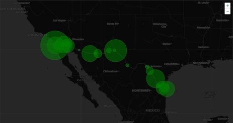 Map of US Southern Border Crossings